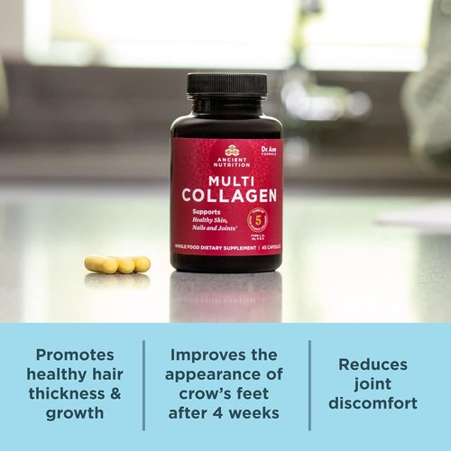Ancient Nutrition Collagen Pills - Hydrolyzed Multi Collagen Supplement for Healthy Skin & Joints | 45 Count