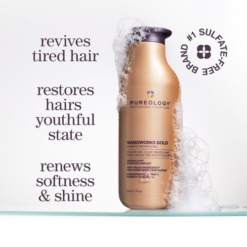 Pureology Nanoworks Gold Shampoo & Conditioner Bundle - Sulfate-Free & Vegan for Color-Treated Hair, 33.8 Fl Oz (2 Pack)