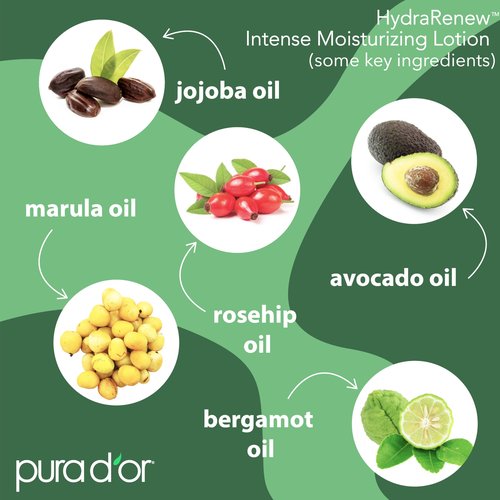 PURA D'OR HydraRenew Intense Moisturizing Lotion for Ultra Dry Skin – Hand & Body Cream with Cocoa & Shea Butters, Hyaluronic Acid, GHK-Cu Copper Tripeptide-1, Marine Collagen, Plant Stem Cells, 16 oz