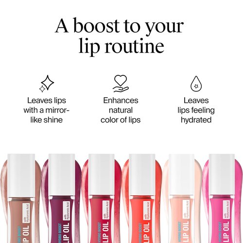 Neutrogena Hydro Boost Tinted Lip Oil - Hydrating Hyaluronic Acid Formula for Fuller Lips | Light Pink, 0.2 fl. oz.