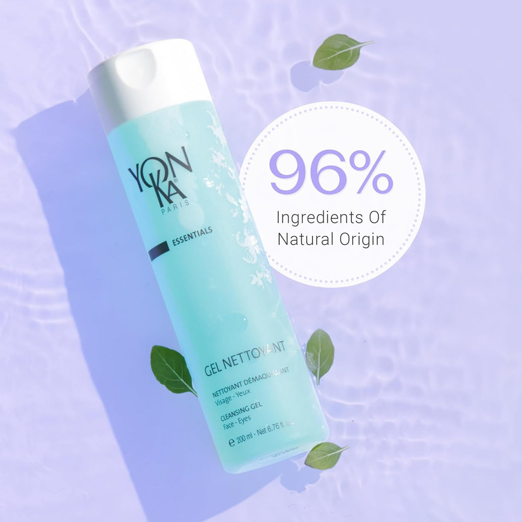 Yonka Gel Cleanser - Gentle Foaming Face Wash & Makeup Remover | Balances pH & Cleanses Pores | For Oily & Acne-Prone Skin