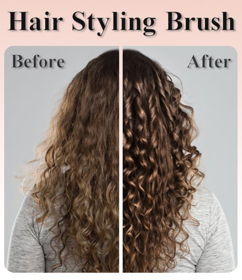 Skiennix Curly Hair Brush - Volume & Curl Defining Tool for Effortless Styling | Pink