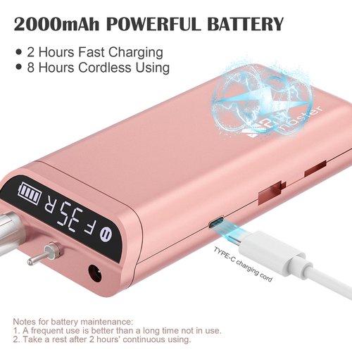 Kredioo Nail Drill, Nail Drills for Professional Acrylic Nails 35000RPM Electric File Machine Rechargeable Portable with 10 Bits Remove Gel Polish Salon Quality Manicure-Gold