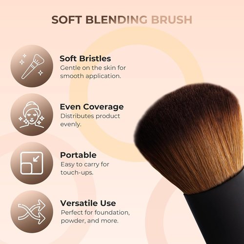 Skiennix Mineral Makeup Full Size Kit - Beige Shade | Matte Translucent Foundation, Kabuki Brush & SPF 30