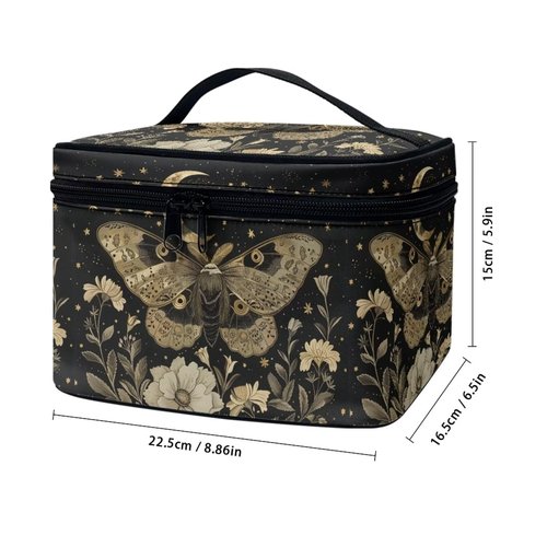 Flashideas Moth Leopard Large Capacity Travel Toiletry Bag Multifunctional Zipper Makeup Organizer Makeup Bag for Purse Toiletry Bag for Skincare Makeup Organizer Bag