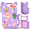 Hand Sanitizer Spray Case for Touchland Silicone Case Keychian for 1 FL OZ Hand Sanitizer Holder Spray Keychain Holder Cute Cat Design Cases with Charms Compatible With Touch Land Mist Accessory C