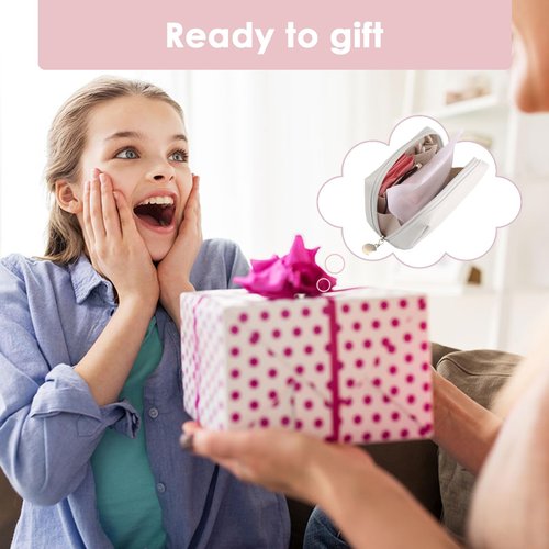 Sanguanlun First Period Kit for Girls 9-12,Thoughtful First Period Gift,Tween Period Starter Kit with Spare Underwear, Wipes,Period Knowledge Cards and More. (Milk apricot white)