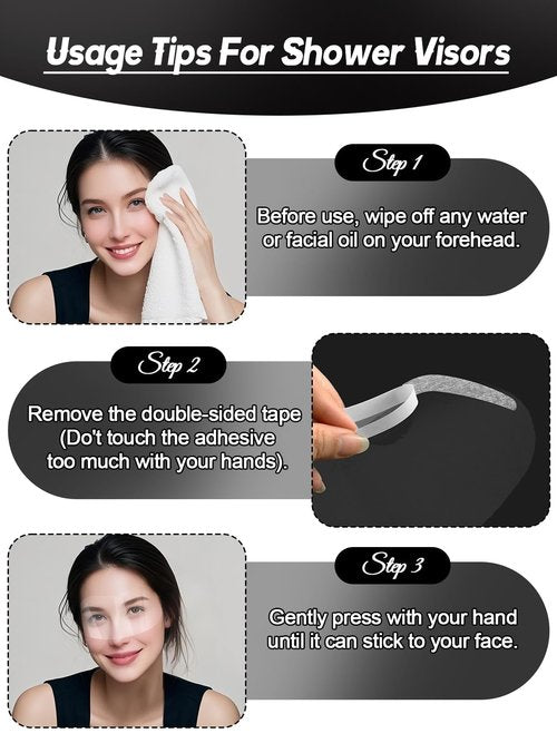 EBANKU 100 Pcs Shower Visor Face Eye Shield, Clear Shield Bath Visor Eye Protector Makeup Protective Eyebrow Shower Visors for Showering Haircut Hairspray Eyelash Extensions