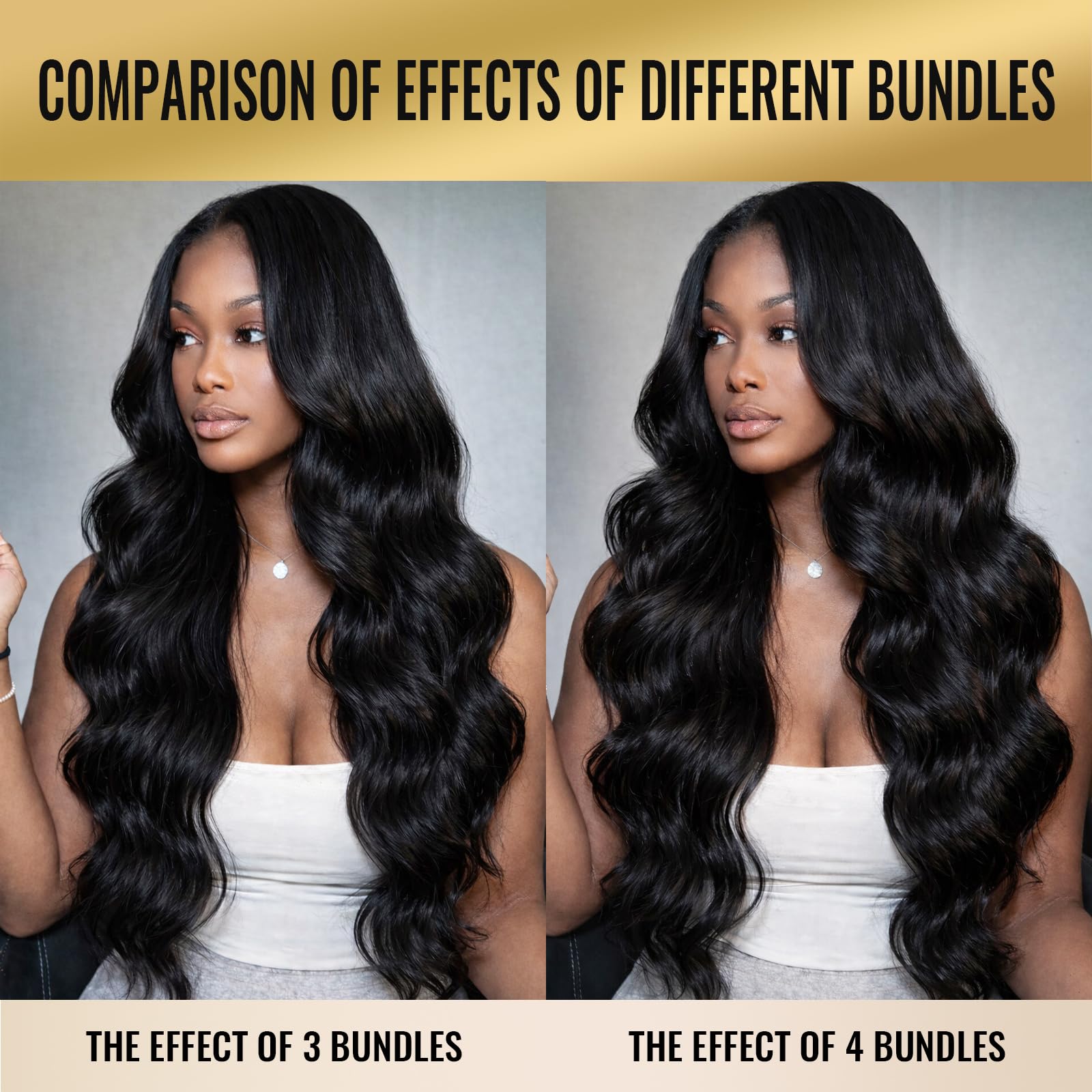 WEQUEEN Bundles Human Hair Body Wave 16A Brazilian Virgin Hair Bundles, Silky and Soft, 16 Inch Thick Weave Natural Black