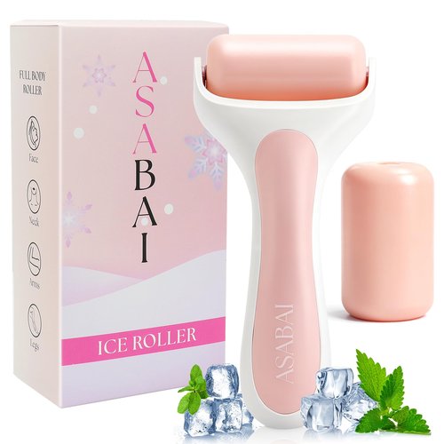 Ice Roller for Face, Premium Facial Ice Roller and 2X Rollers for Long Lasting Cold - Eye Roller for Puffy Eyes & Cold Massage for Migraines (Pink)
