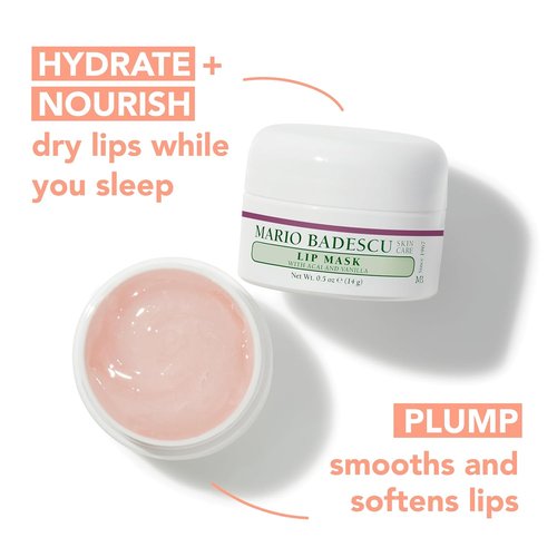 Mario Badescu Lip Mask - Overnight Treatment with Coconut Oil & Shea Butter for Soft, Hydrated Lips