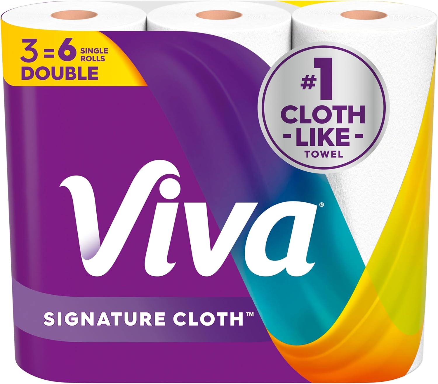 Viva Signature Cloth Paper Towels - Choose-A-Sheet Size, 3 Double Rolls, 86 Sheets Each