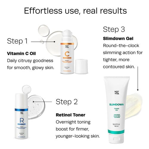 Hot Vita Slimdown Body Gel - Skin-Firming & Anti-Cellulite Formula for Full-Body Contouring & Improved Skin Appearance - Skin Firming & Body Sculpting Gel - Made with Natural, Skin-Safe Ingredients