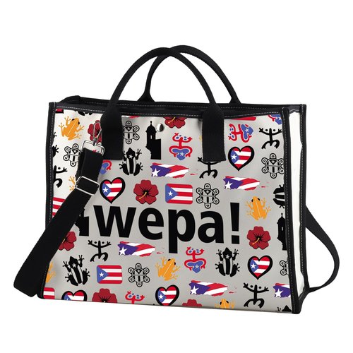 JXGZSO Puerto Rican Flag Cosmetic Bag Wepa Makeup Zipper Bag Puerto Rican Sayings Merch Latina Gift Spanish Gift Puertorican Gift (wepa TT)