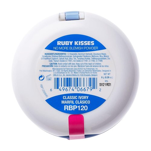 Ruby Kisses No More Blemish Face Powder - Salicylic Acid for Matte Finish | Full Coverage in Classic Ivory