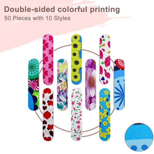 Mini Nail Files, Colorful Emery Boards for Nails Double Sided 180 Grit Emory, Gifts Bulk Fingernails Manicure Tools Shaping Buffing Smoothing Filers Cute 3.5” (100 Pcs Colorful 180 Grit 3.6 in)