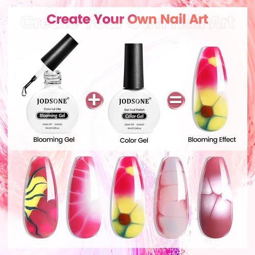 JODSONE 10ML Blooming Gel Nail Polish - Clear Marble Effect for Stunning Floral Nail Art