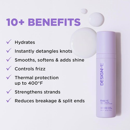 DESIGNME FAB.ME Leave-In Treatment - Multi-Benefit Lightweight Conditioner Spray for Curly Hair
