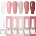 MIZHSE Quick Dry Nail Polish Set - 6 Classic Nude Colors for DIY Nail Art | Perfect Gift for Women