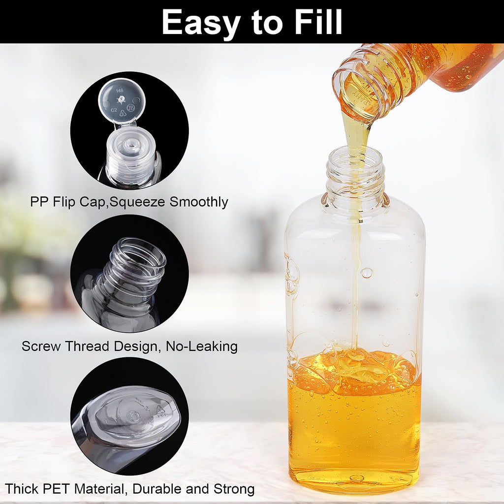 Wowang Travel Shampoo and Conditioner Bottles 7.7oz 5 Pack Leak Proof Plastic Squeeze Bottle with Flip Cap Refillable Containers Travel Bottles for Toiletries Lotion Shampoo Conditioner