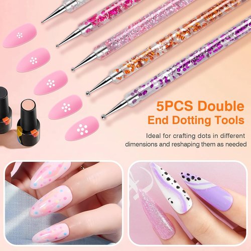 31pcs Nail Art Brushes, Nail Art Design Tools Kit with Liner Brush Dotting Tools Drawing Pens Design Tools Polish Brushes for Women Nails Gel Painting