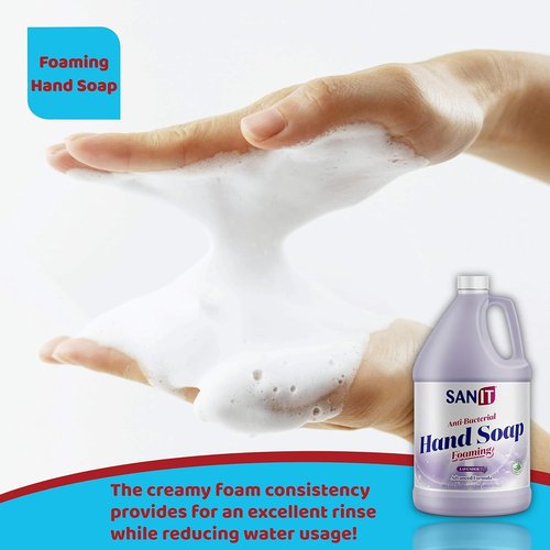 Sanit Antibacterial Foaming Hand Soap Refill - Aloe Vera & Moisturizers - Lavender, 1 Gallon | All-Natural Formula