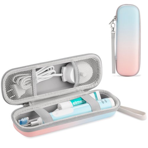 TUNYINSH Toothbrush Travel Case for Oral B/Oral-B Pro 1000 1500 5000 7000 7500 9600/ Philips Sonicare 4100 5100 1100 6100 5300 Electric Toothbrush, Portable Hard Protective Storage Bag (Gradient)