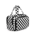 Travel Toiletry Bag, Spacious Checkered Toiletry Bag for Women,Large Toiletry Bags for Traveling,Lightweight Travel Cosmetic Makeup Bag Organizer for Accessories,Toiletries (Black and White Checkered)