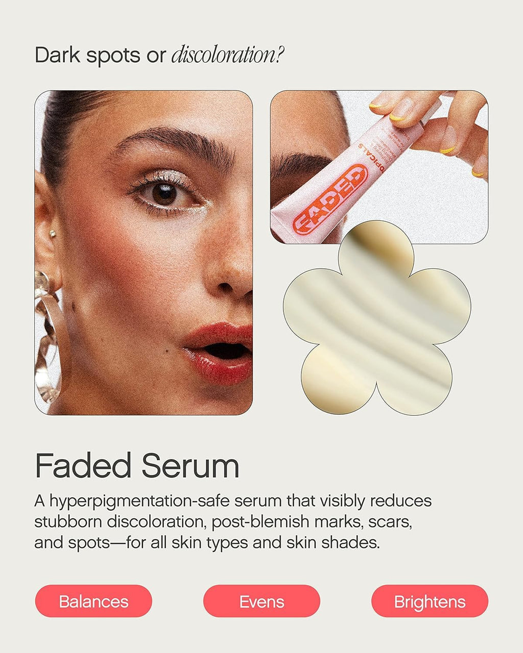 Topicals Faded Brightening Serum - Reduces Discoloration & Blemish Marks | Kojic Acid & Niacinamide | Vegan & Cruelty-Free (0.5 Fl Oz)