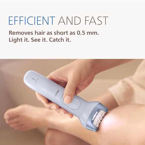 Philips Epilator Series 8000 - Cordless Wet & Dry Hair Removal Device with ProGuide & 3 Accessories | 60 Min Runtime