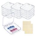 Raisetip 16 Pcs Acrylic Press on Nail Storage Box with Adhesive Double Sided Tape, Press on Nails Packaging Fake Nail Storages Case for Fake Nail Storage Nail Display Nail Salon