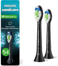 Philips Sonicare W DiamondClean - Genuine Black Electric Toothbrush Heads | 2 Pack, HX6062/95