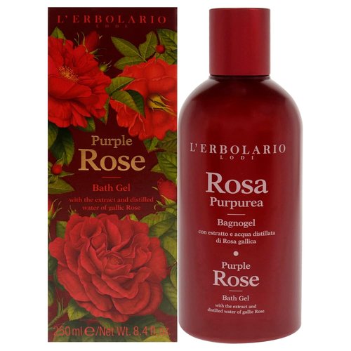 L'Erbolario Shower Gel - Moisturizing Body Wash with Floral Fragrance - Purple Rose - 8.4 oz