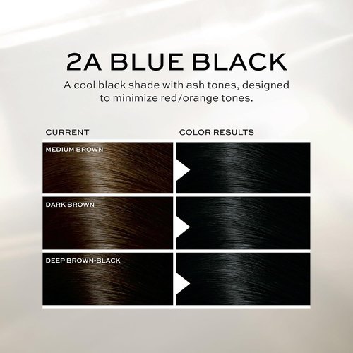 John Frieda Precision Foam Colour - Blue Black 2A Hair Color Kit | Full Coverage & Anti-Fade Gray Coverage