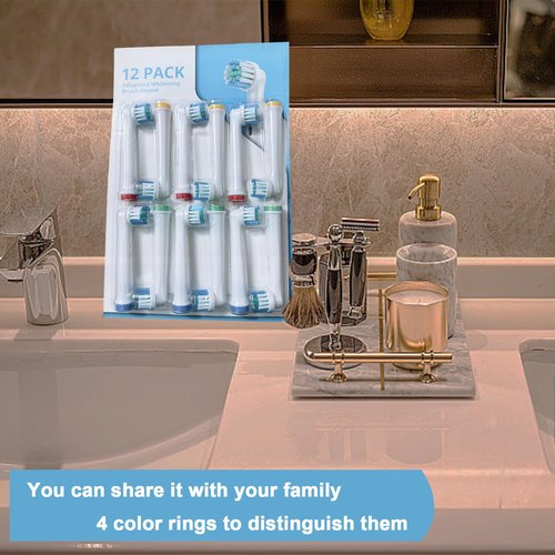 ARTCESAR Replacement Heads for Oral B,12 Pack Soft Electric Toothbrush Heads,Deep and Precise Cleaning for Oral B Braun Pro1000/1500/7500/3000/7000/8000/500 and More(Black)
