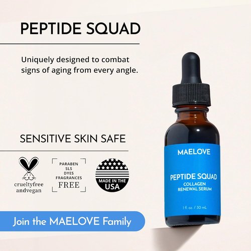 MAELOVE Peptide Squad Collagen Renewal Serum - Anti-Aging Formula with Copper Peptides & Hyaluronic Acid
