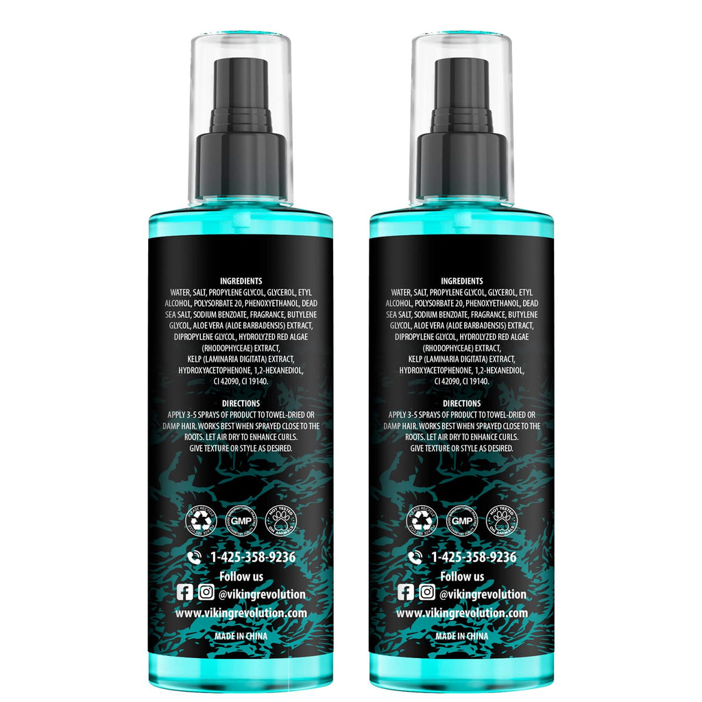 Viking Revolution Sea Salt Hair Spray - Texturizing Spray with Kelp & Aloe Vera | 2-Pack for Beachy Volume