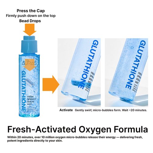 Auras Collagen Firming Mist K-Beauty | Fresh Activated Oxygen Formula Hydrating Spray Serum with Collagen Peptides, Korean Skincare Serum & Setting Mist for Dry, Aging Skin, 3.4 fl oz