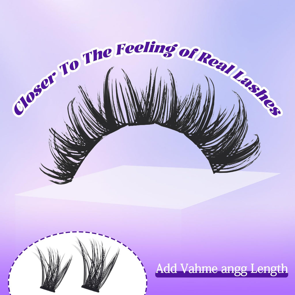 Zociacil 9-16mm 80D Fluffy Lashes Clusters 320pcs Wispy Natural Eyelash Cluster D Curl Extension 0.07D DIY Individual Lashes Cluster at Home for Beginners (80D)