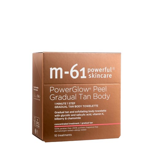 M-61 PowerGlow Peel Gradual Tan | 1-Minute Exfoliating Body Peel for Streak-Free Radiance - 10 Treatments