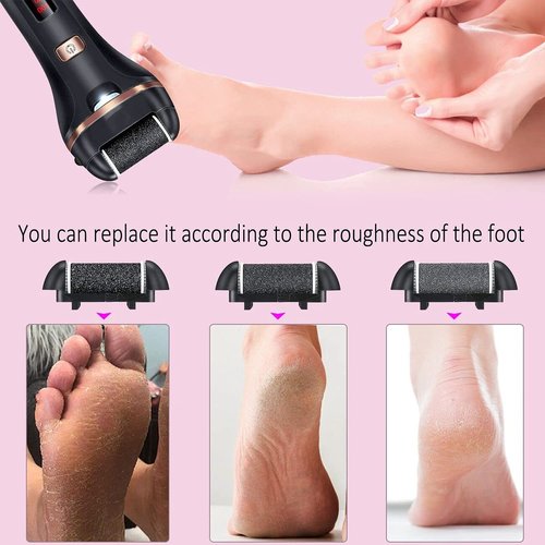 Electric Callus Remover Foot File, Rechargeable Foot Callus Remover Tool Kit Spa Pedicure Tool Set for Foot 2 Speed Can be Used Wet and Dry