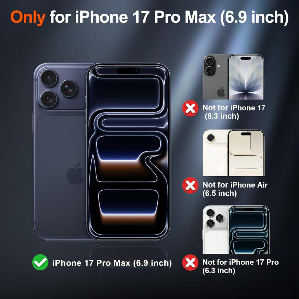 SUPFINE iPhone 17 Pro Max Case - Military Grade Drop Protection | Translucent Matte, Shockproof, Black