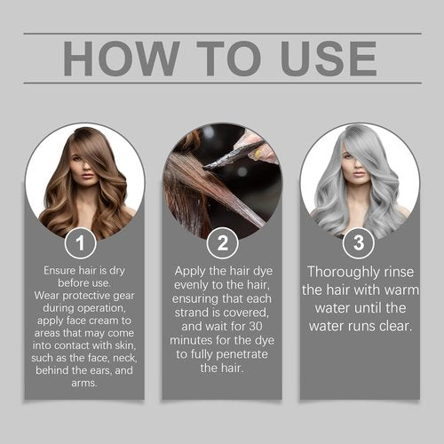 Regine Switzerland Silver Hair Dye - 2-in-1 Nourishing Hair Color with Natural Essence | 3.53 Fl Oz (2 Pack)