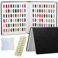 vnjaoi 120 Nail Color Chart Display Book, Plastic Nail Swatches Nail Gel Color Card with 240PCS Natural Colours Replacement Nails Nail Art for Nail Salons, DIY Nail Art at Home (Black)