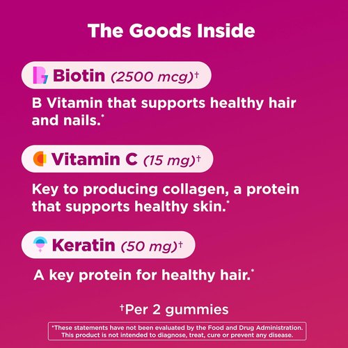 OLLY Undeniable Beauty Gummies - Biotin & Vitamin C for Hair, Skin, Nails | Grapefruit Flavor, 60 Count