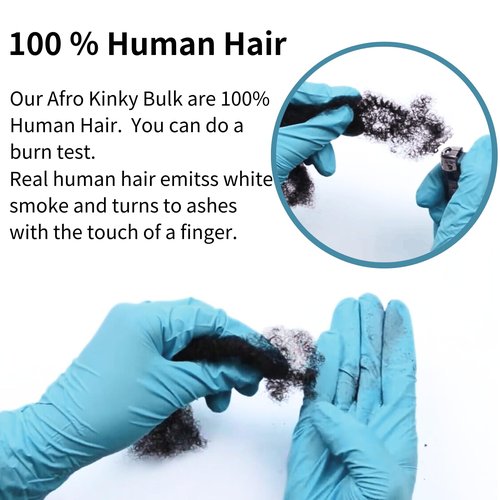 Afro Kinkys Bulk Human Hair for Dreadlock Extensions Repair Locs, Twists Braids 10 Inch 30g/Bundle Tight Afro Kinky Bulk Hair 100% Human Hair can be bleached and dyed (10 Inch Natural Black Pack of 2)