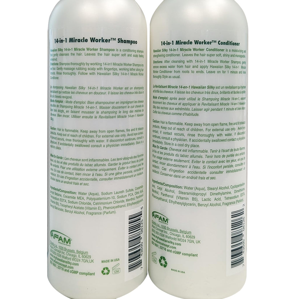 Zomac Satin Bonnet with 14 in 1 Miracle Worker Hair Moisturizer, Shampoo, and Conditioner Gift Set. Includes Gift Bag. Pamper Yourself or a Friend (Hearts)