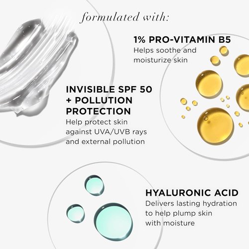 IT Cosmetics Hello Sunshine Invisible Sunscreen SPF 50 - Hydrating Serum & Makeup Primer with Pro-Vitamin B5 & Hyaluronic Acid - No White Cast, HSA/FSA Eligible