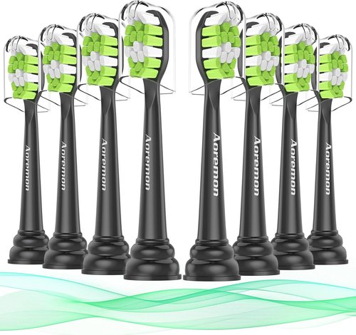 Aoremon Sonicare Toothbrush Replacement Heads - Compatible with Philips W2/W3 Models | Black