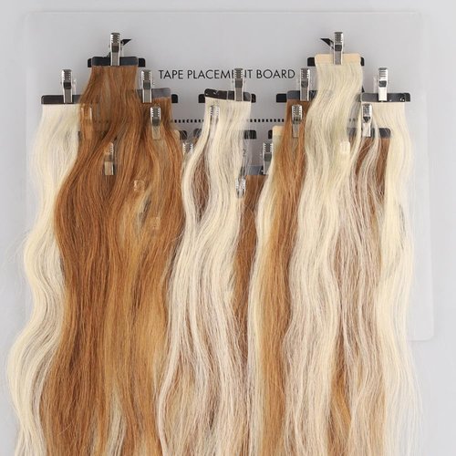 GlamorDove Tape in Placement Board Hair Extensions Hanger Carrier Hair Display Holder Rack with Clips Hairpin Hair Styling Hairdressing for Tape In Hair Extensions Hair Beauty Salon